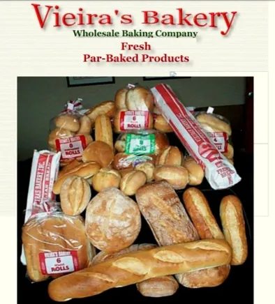 Vieira's Bakery wholesale catalog page showing its rolls in the original red-and-white bags