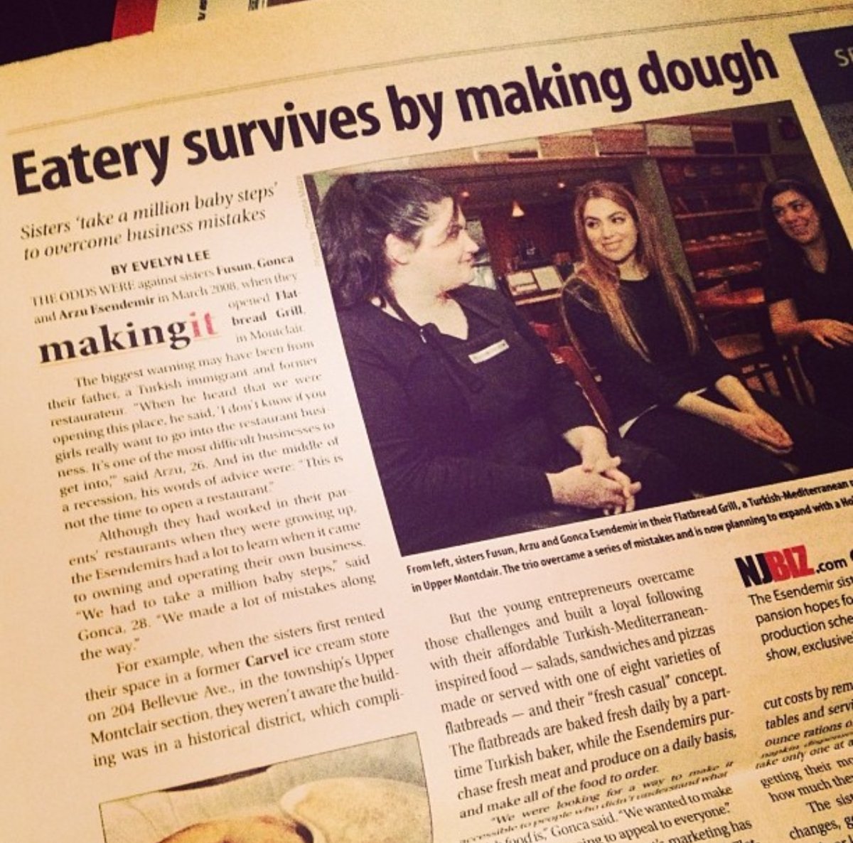 NJBIZ article about Flatbread Grill®: Eatery survives by making dough