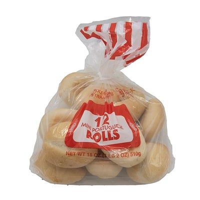 Vieira's Bakery Portuguese rolls in the red-and-white bag Vieira's used for decades